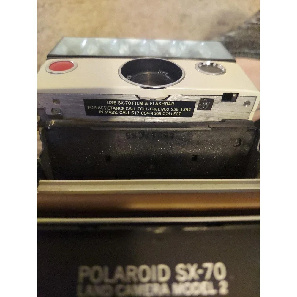 Polaroid SX-70 Land Camera Model 2 + Flash Bar | Vintage Folding Instant Camera